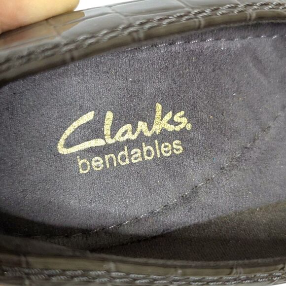 Clarks Bendables Size 7.5 (UK 5 / EU 38) Women’s Gray Slip-On Wedge Shoes Croc - Picture 13 of 14